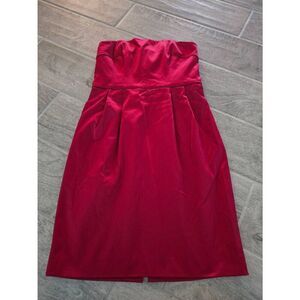 Women's Express Design Studio Short Cocktail Dress Red Satin‎ Size 2